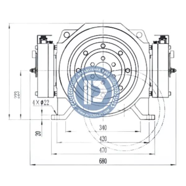 gearless traction machine mck100,630kg,1.0m/s for monadrive