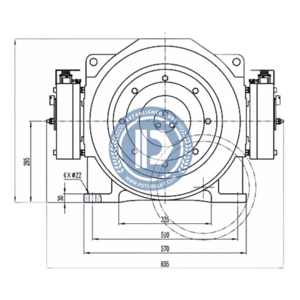 gearless traction machine mck200,630kg,1.0m/s for monadrive