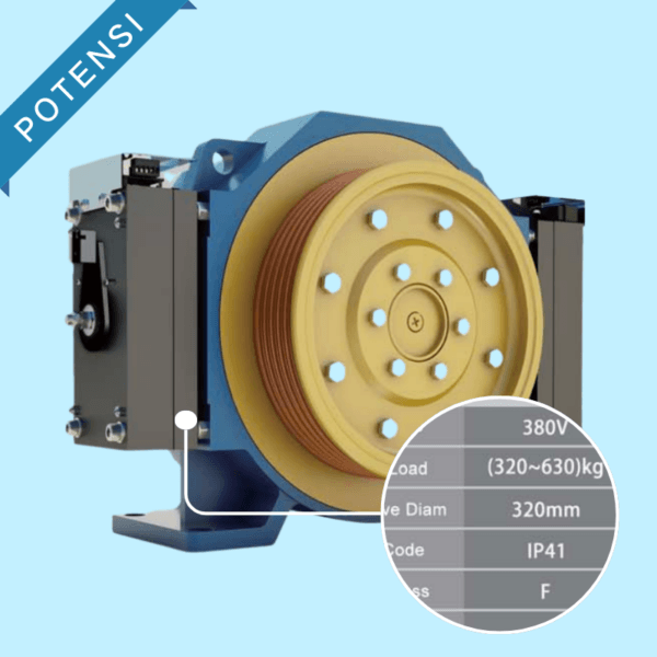 gearless traction machine mck100,630kg,1.0m/s for monadrive