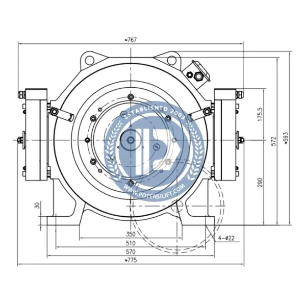 elevator gearless traction machine gtw9s 61p0 for torindrive