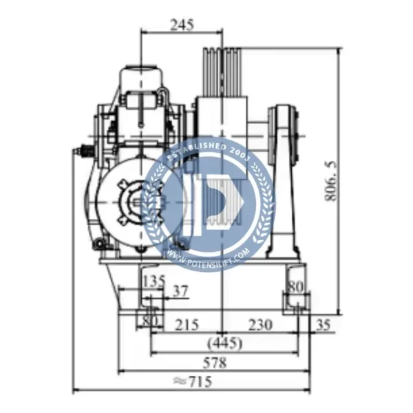 elevator geared traction machine yj200a, 630kg, 1.0m/s for torindrive