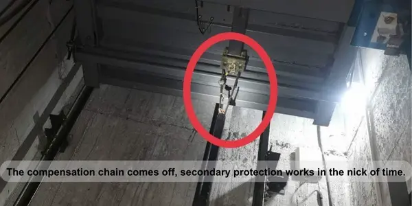 the compensation chain comes off, secondary protection works in the nick of time