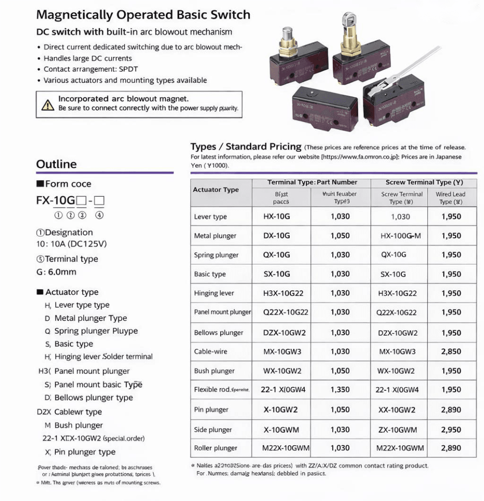 elevator micro switch x 10gd b for mitsubishi
