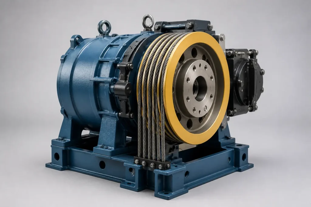 gearless elevator traction machine